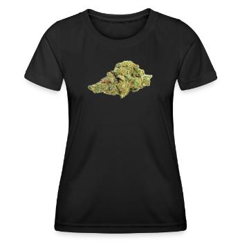 Single Cannabis / Weed Bud / Fleur - T-shirt sport Femme - noir - Devant - AI Model Female 172 light (172cm)
