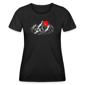 Soleil pourpre sur les sommets alpins - T-shirt sport Femme - noir - Devant - AI Model Female 172 light (172cm)