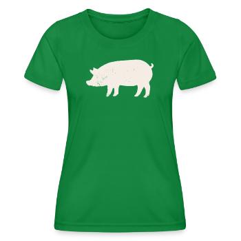Cochon - T-shirt sport Femme - vert - Devant - AI Model Female 172 dark (172cm)