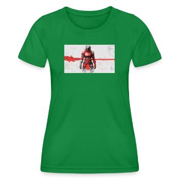 Futuristic Cyber Samurai - Women's Functional T-Shirt - kelly green - Front - AI Model Female 172 dark (172cm)