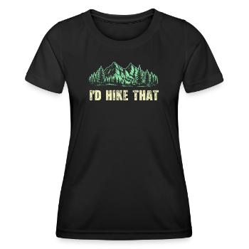 Ich würde diesen mutigen lustigen Wanderspruch draußen wandern - Frauen Funktions-T-Shirt - Schwarz - Vorne - AI Model Female 172 light (172cm)