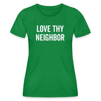 Aime ton prochain - T-shirt sport Femme - vert - Devant - AI Model Female 172 dark (172cm)