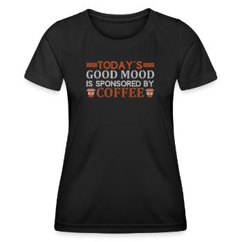 Mood sponsored by coffee - Frauen Funktions-T-Shirt - Schwarz - Vorne - AI Model Female 172 light (172cm)