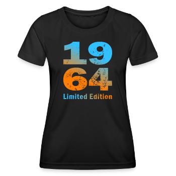 Geburtstag, geboren in 1964, limited edition Tasse - Frauen Funktions-T-Shirt - Schwarz - Vorne - AI Model Female 172 light (172cm)