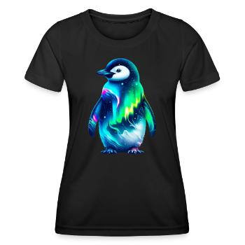 Manchot aurore boréale - T-shirt sport Femme - noir - Devant - AI Model Female 172 light (172cm)