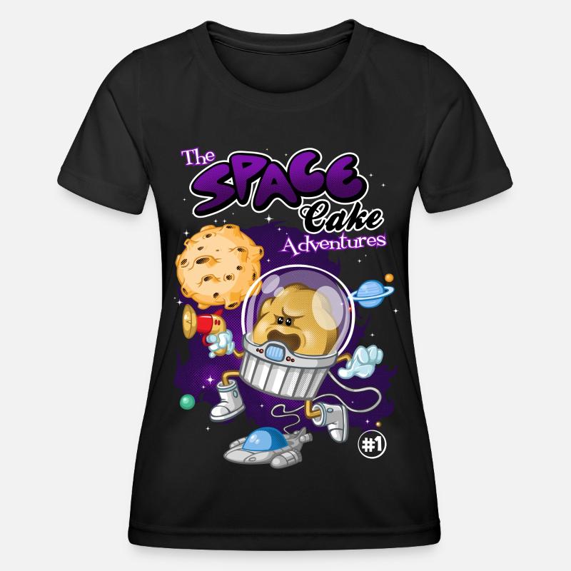 Space cake - Women's Functional T-Shirt - black