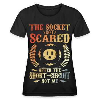 Elektronikerwitz - Frauen Funktions-T-Shirt - Schwarz - Vorne - AI Model Female 172 light (172cm)