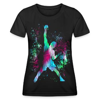 Klettern / Climbing / Freeclimbing / Bergsteigen - Frauen Funktions-T-Shirt - Schwarz - Vorne - AI Model Female 172 light (172cm)