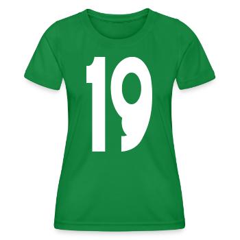 19 Nineteen Number 19 - Women's Functional T-Shirt - kelly green - Front - AI Model Female 172 dark (172cm)