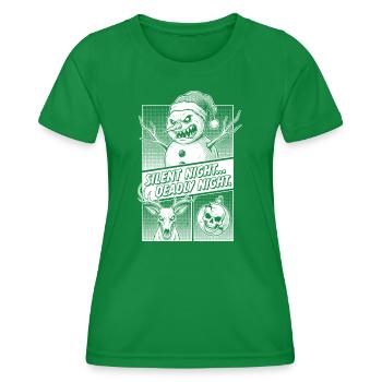 Silent Night Deadly Night Horror - Women's Functional T-Shirt - kelly green - Front - AI Model Female 172 dark (172cm)