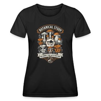 Étude botanique - T-shirt sport Femme - noir - Devant - AI Model Female 172 light (172cm)