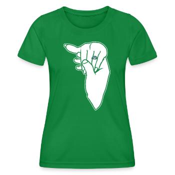 Engagement Wedding Ring Hand - Women's Functional T-Shirt - kelly green - Front - AI Model Female 172 dark (172cm)