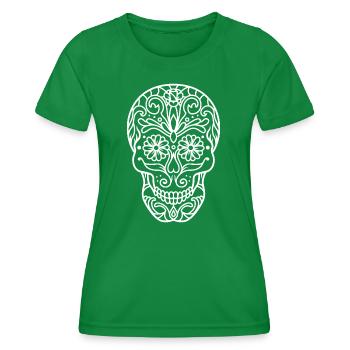 Biker and skull. - Women's Functional T-Shirt - kelly green - Front - AI Model Female 172 dark (172cm)