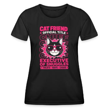 Ami chat Directeur général de Snuggles - T-shirt sport Femme - noir - Devant - AI Model Female 172 light (172cm)