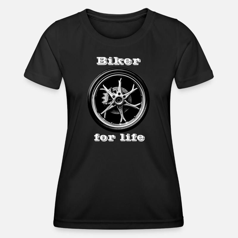 Biker for Life white - Women's Functional T-Shirt - black