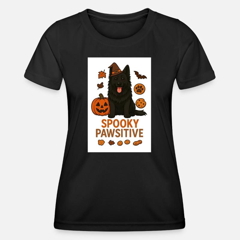 Spooky Pawsitive - Women's Functional T-Shirt - black