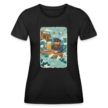 Letzte Nordsee Kneipe - Frauen Funktions-T-Shirt - Schwarz - Vorne - AI Model Female 172 light (172cm)