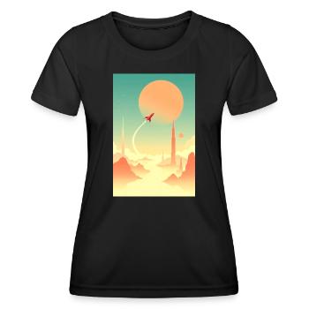 Erste Reisen jenseits ferner Horizonte - Frauen Funktions-T-Shirt - Schwarz - Vorne - AI Model Female 172 light (172cm)