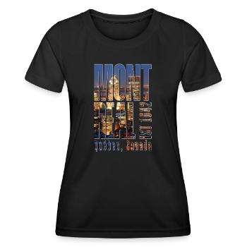 Paysage urbain de Montréal - T-shirt sport Femme - noir - Devant - AI Model Female 172 light (172cm)