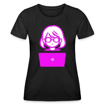Femme avec un codeur de programmeur informatique - T-shirt sport Femme - noir - Devant - AI Model Female 172 light (172cm)