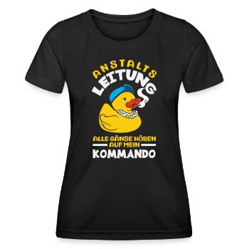 Anstaltsleitung Chef Leitung - Frauen Funktions-T-Shirt - Schwarz - Vorne - AI Model Female 172 light (172cm)