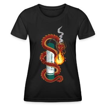 Pyro Dragon - T-shirt sport Femme - noir - Devant - AI Model Female 172 light (172cm)
