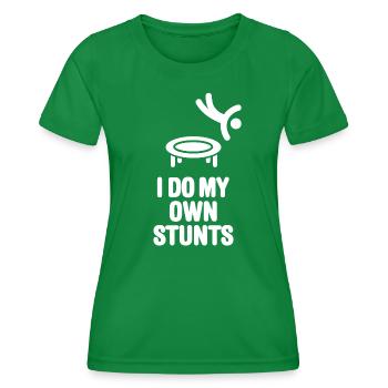 Drôle de trampoline sautant je fais mes propres cascades - T-shirt sport Femme - vert - Devant - AI Model Female 172 dark (172cm)
