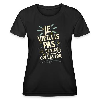 Ich werde Sammler – Jubiläumshumor - Frauen Funktions-T-Shirt - Schwarz - Vorne - AI Model Female 172 light (172cm)