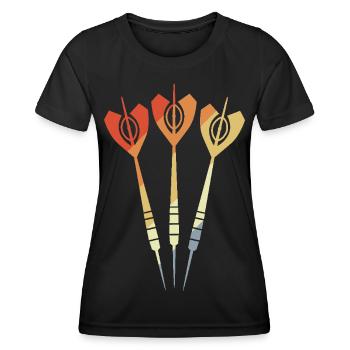 Dartpfeile Vintage - Frauen Funktions-T-Shirt - Schwarz - Vorne - AI Model Female 172 light (172cm)