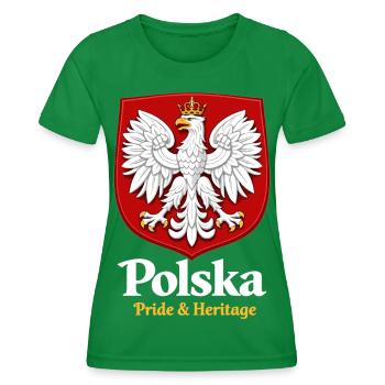 Polska Fierté & Patrimoine – T-shirt Pologne - T-shirt sport Femme - vert - Devant - AI Model Female 172 dark (172cm)