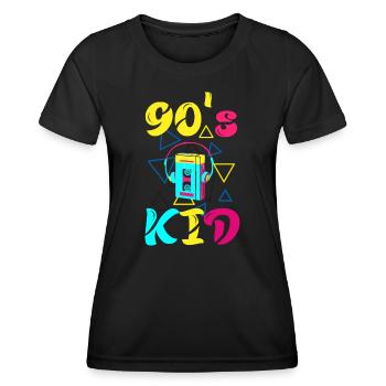 90s Kid Forever – Retro-T-Shirt für Fans der 90er - Frauen Funktions-T-Shirt - Schwarz - Vorne - AI Model Female 172 light (172cm)