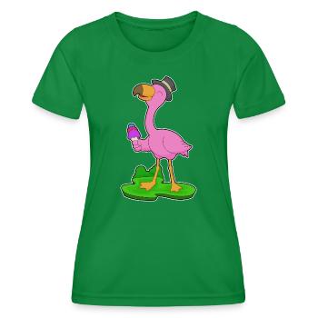 Flamingo Waffle Cream - Women's Functional T-Shirt - kelly green - Front - AI Model Female 172 dark (172cm)