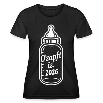 Baby Bottle Breastfeeding Drink O'zapft is 2026 - Women's Functional T-Shirt - black - Front - AI Model Female 172 light (172cm)