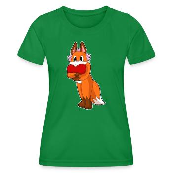 Fox Bride Heart Wedding - Women's Functional T-Shirt - kelly green - Front - AI Model Female 172 dark (172cm)