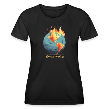 Die Welt Brennt - Frauen Funktions-T-Shirt - Schwarz - Vorne - AI Model Female 172 light (172cm)