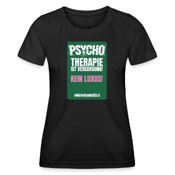 PSYCHO_06 - Frauen Funktions-T-Shirt - Schwarz - Vorne - AI Model Female 172 light (172cm)
