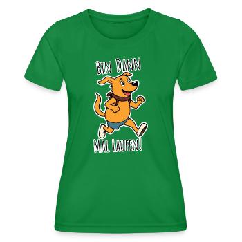Alors je vais courir ! Un coureur de chiens sort courir ! - T-shirt sport Femme - vert - Devant - AI Model Female 172 dark (172cm)