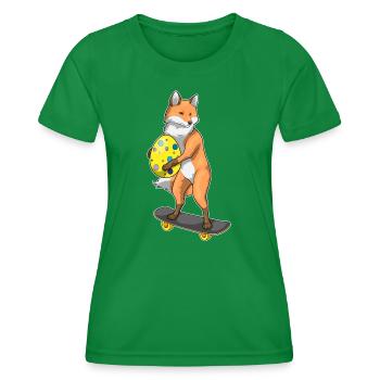 Fox Easter Skateboard - T-shirt sport Femme - vert - Devant - AI Model Female 172 dark (172cm)
