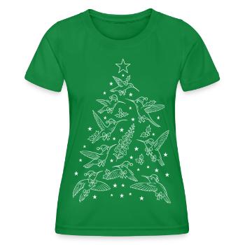 Arbre de Noël colibris - T-shirt sport Femme - vert - Devant - AI Model Female 172 dark (172cm)