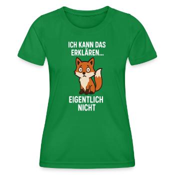 Fuchswitz : Expliquer ? En fait, non - T-shirt sport Femme - vert - Devant - AI Model Female 172 dark (172cm)