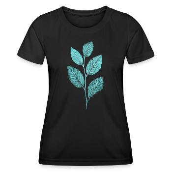 Leaf branch / leaves beech forest - Women's Functional T-Shirt - black - Front - AI Model Female 172 light (172cm)