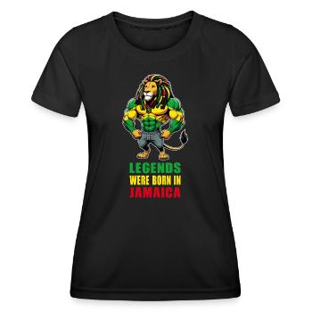 Jamaica lion reggae music - Women's Functional T-Shirt - black - Front - AI Model Female 172 light (172cm)