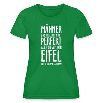 Die Männer aus der Eifel (Weiß) Eifeler Jungs - Frauen Funktions-T-Shirt - Kelly Green - Vorne - AI Model Female 172 dark (172cm)