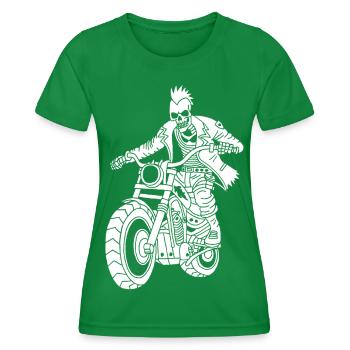 Hell Biker (White) - Women's Functional T-Shirt - kelly green - Front - AI Model Female 172 dark (172cm)