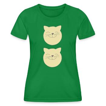 Chats double - T-shirt sport Femme - vert - Devant - AI Model Female 172 dark (172cm)