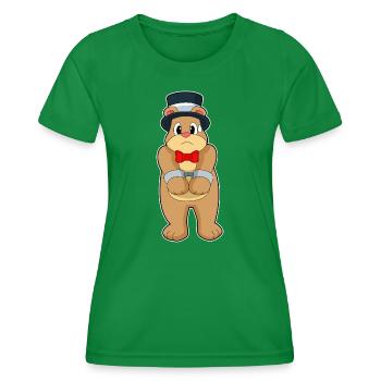 Bear Groom Handcuffs Wedding - Women's Functional T-Shirt - kelly green - Front - AI Model Female 172 dark (172cm)