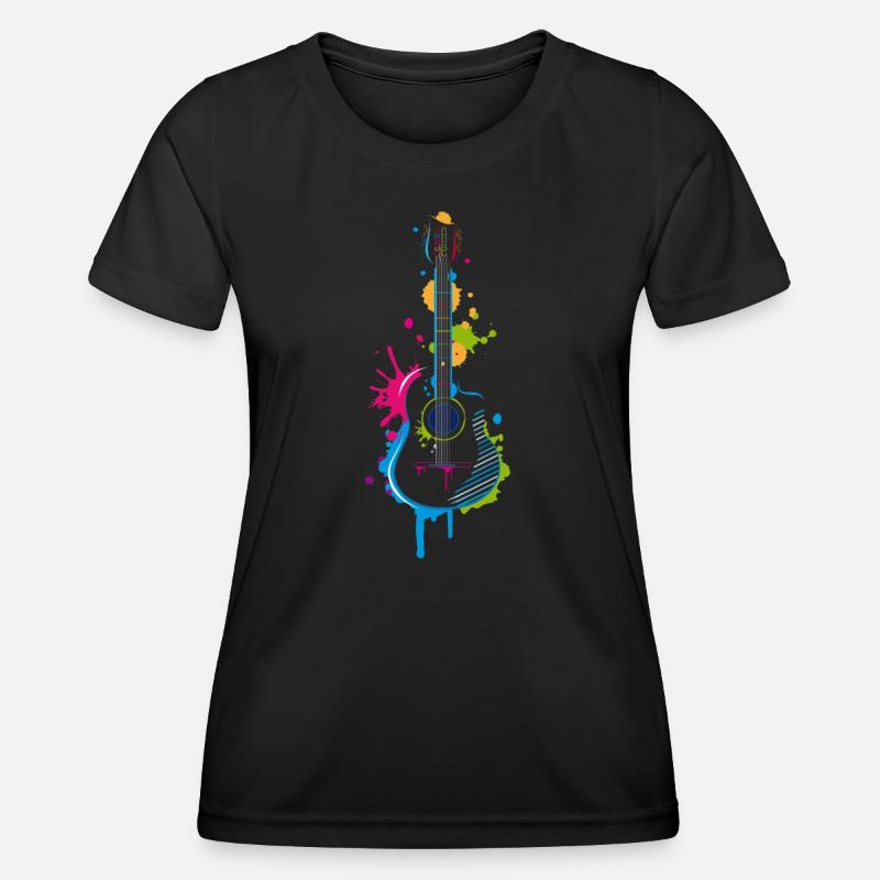 Graffiti guitar - Women's Functional T-Shirt - black