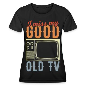 Télévision à tube - T-shirt sport Femme - noir - Devant - AI Model Female 172 light (172cm)