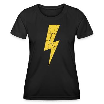 Blitz Blitzschlag Gewitter Strom Sturm - Frauen Funktions-T-Shirt - Schwarz - Vorne - AI Model Female 172 light (172cm)