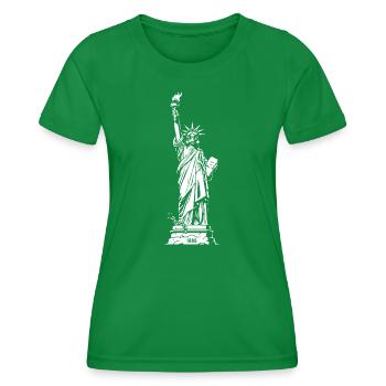 Liberty Silhouette: Torch & Tablet - Women's Functional T-Shirt - kelly green - Front - AI Model Female 172 dark (172cm)